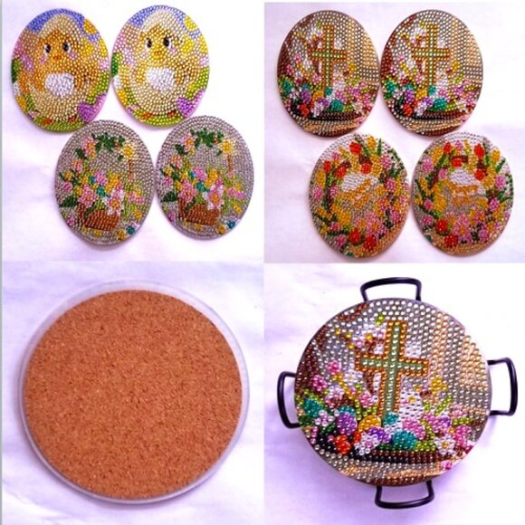 Handmade Other - Rhinestone Easter Coasters